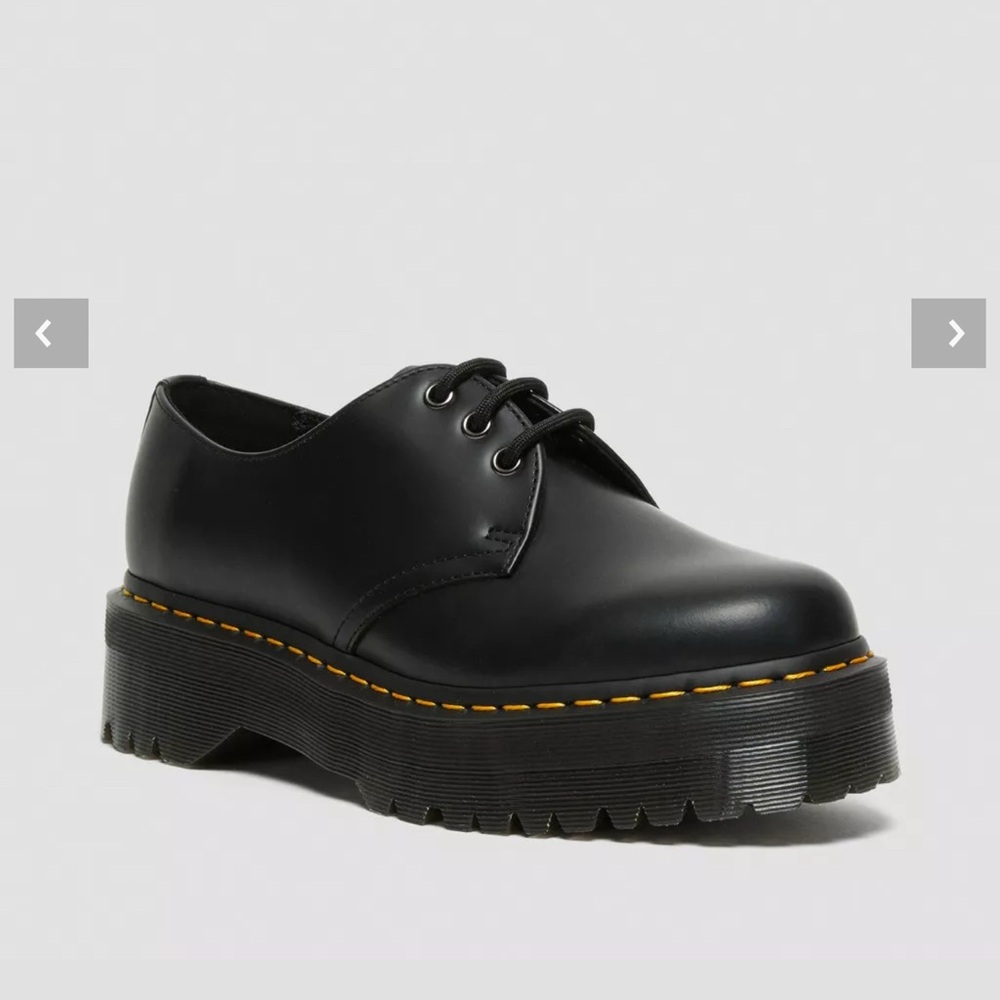 Dr Martin 1461 Smooth Leather Platform Shoes Black size women’s 8